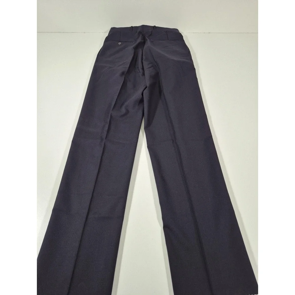 VTG Racquet Club Wool Dress Pants Men's 30x36 Blue Pleated Straight Unhemmed